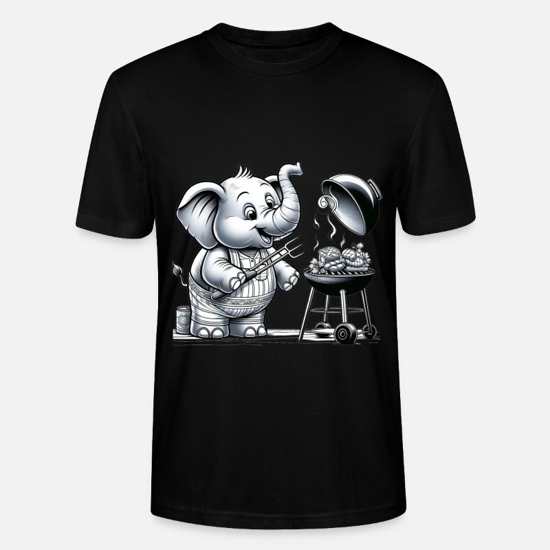 Mignon BBQ éléphant - T-shirt bio CRAFTER Stanley Stella Unisexe - noir