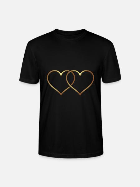 heart - Stanley/Stella CRAFTER Unisex Organic T-Shirt - black