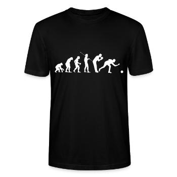 Kegel Team Shirt Bowling Evolution Kegeln Kegelclu - Stanley/Stella Unisex Bio-T-Shirt CRAFTER - Schwarz - Vorne - Alina (178cm) & Michal (187cm)