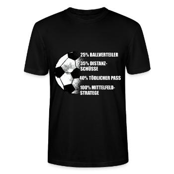 Mittelfeldspieler Fußball Spielmacher Mittelfeld - Stanley/Stella Unisex Bio-T-Shirt CRAFTER - Schwarz - Vorne - Alina (178cm) & Michal (187cm)