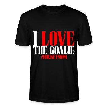 I Love The Goalie #hockeymom - Stanley/Stella Unisex Bio-T-Shirt CRAFTER - Schwarz - Vorne - Alina (178cm) & Michal (187cm)