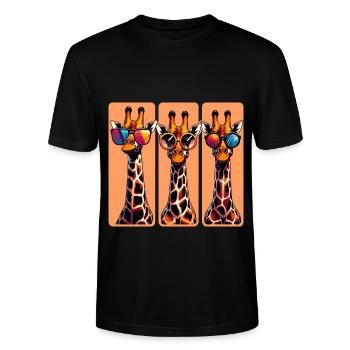 Drôle de girafes girafe graphique girafe cadeau - T-shirt bio CRAFTER Stanley Stella Unisexe - noir - Devant - Alina (178cm) & Michal (187cm)