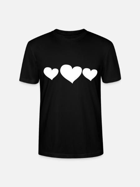 Heart Three Hearts Symbol Love - Stanley/Stella CRAFTER Unisex Organic T-Shirt - black