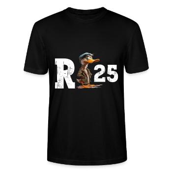 Rente 2025 Ente Rentner Rentnerin Ruhestand Lustig - Stanley/Stella Unisex Bio-T-Shirt CRAFTER - Schwarz - Vorne - Alina (178cm) & Michal (187cm)