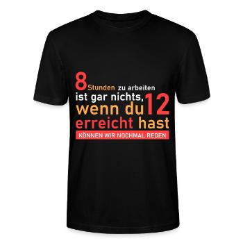 12 Stunden arbeiten! - Stanley/Stella Unisex Bio-T-Shirt CRAFTER - Schwarz - Vorne - Alina (178cm) & Michal (187cm)