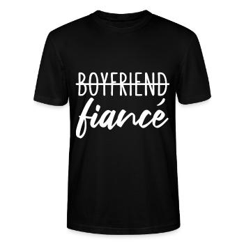 Boyfriend Fiancé Fiancé Engagement - T-shirt bio CRAFTER Stanley Stella Unisexe - noir - Devant - Alina (178cm) & Michal (187cm)