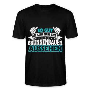 Brunnenbauer - Stanley/Stella Unisex Bio-T-Shirt CRAFTER - Schwarz - Vorne - Alina (178cm) & Michal (187cm)