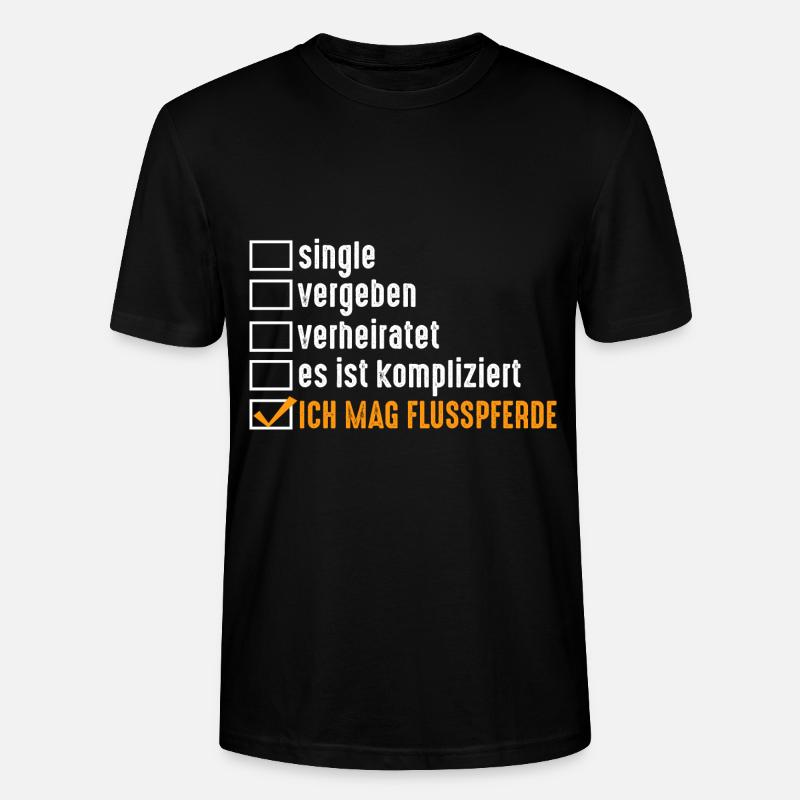 Nilpferd Flusspferd - Stanley/Stella Unisex Bio-T-Shirt CRAFTER - Schwarz