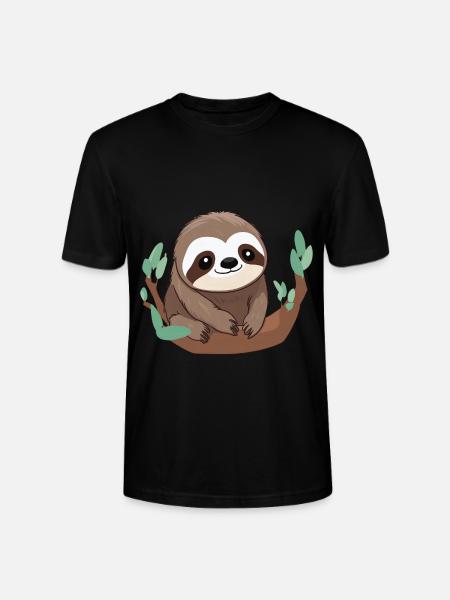 Cute Sloth Gift - Stanley/Stella CRAFTER Unisex Organic T-Shirt - black