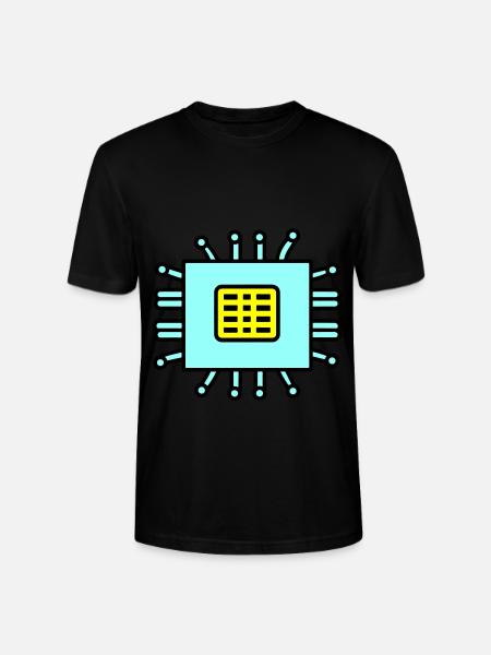 Digital Computer Chip Icon - Stanley/Stella CRAFTER Unisex Organic T-Shirt - black