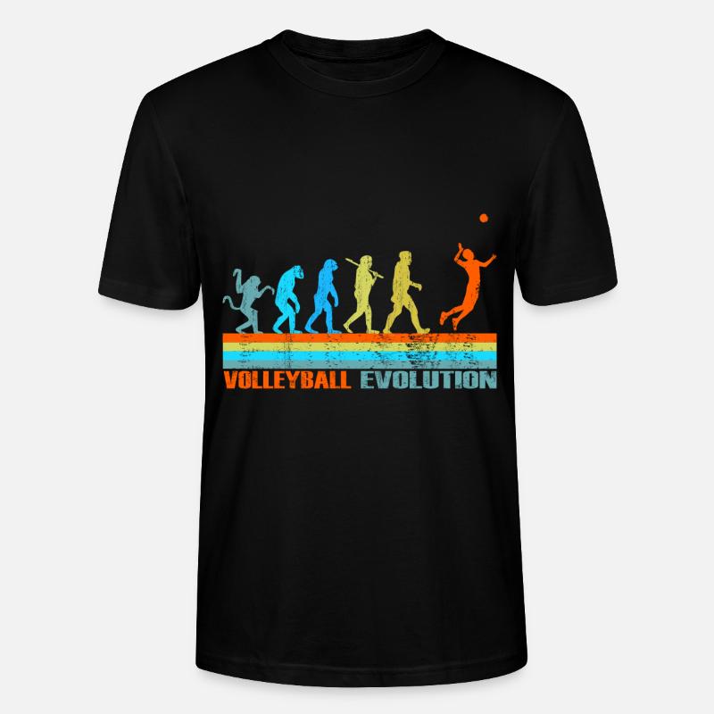 Volleyball Evolution cadeau rétro - T-shirt bio CRAFTER Stanley Stella Unisexe - noir