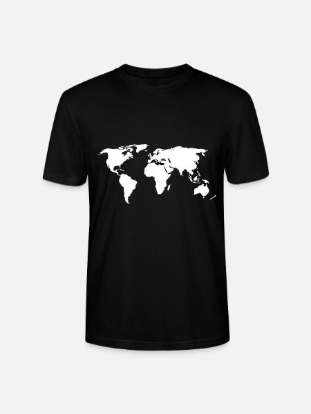 verdenskort verdenskort - Stanley Stella CRAFTER unisex økologisk-T-shirt - sort