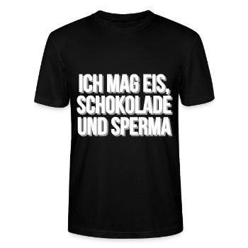 Eis Schokolade Sperma - Stanley/Stella Unisex Bio-T-Shirt CRAFTER - Schwarz - Vorne - Alina (178cm) & Michal (187cm)