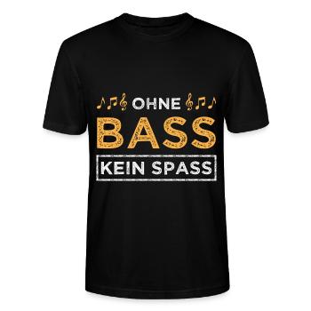 Ohne Bass kein Spaß - Musik Noten - Stanley/Stella Unisex Bio-T-Shirt CRAFTER - Schwarz - Vorne - Alina (178cm) & Michal (187cm)