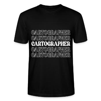 Cartographe Cartographe Créateur de cartes Géographie - T-shirt bio CRAFTER Stanley Stella Unisexe - noir - Devant - Alina (178cm) & Michal (187cm)