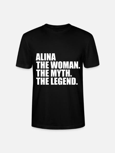Woman Myth Legend Name Alina - Stanley/Stella CRAFTER Unisex Organic T-Shirt - black