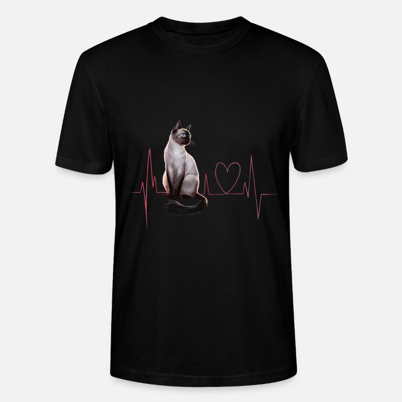 Chat Heartbeat Cadeau - T-shirt bio CRAFTER Stanley Stella Unisexe - noir