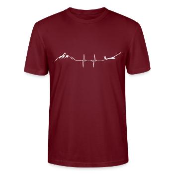 Planeur Montagnes de battements de coeur - T-shirt bio CRAFTER Stanley Stella Unisexe - bordeaux - Devant - Alina (178cm) & Michal (187cm)