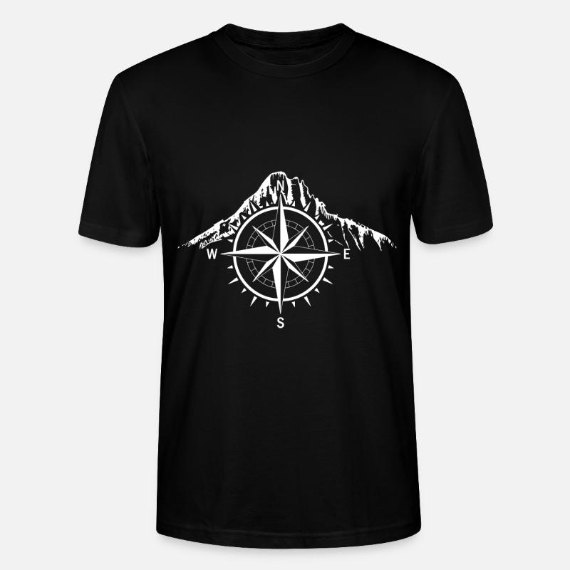 Kompass - Berg - (3) - Stanley/Stella Unisex Bio-T-Shirt CRAFTER - Schwarz