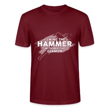 House demolition design and house renovation - Stanley/Stella CRAFTER Unisex Organic T-Shirt - burgundy - Front - Alina (178cm) & Michal (187cm)