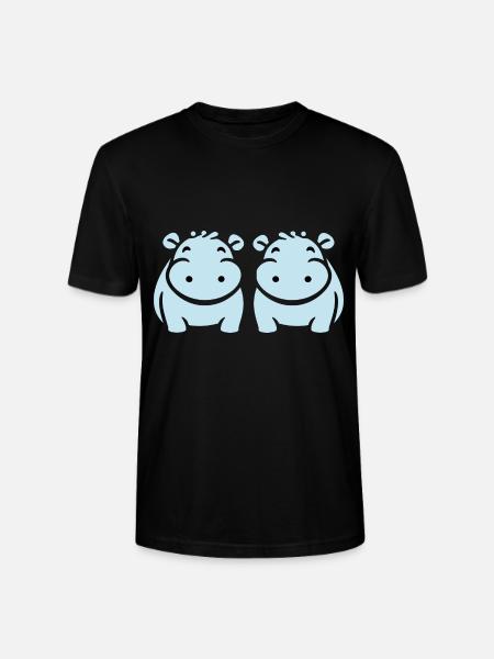 amour petit hippopotame - T-shirt bio CRAFTER Stanley Stella Unisexe - noir
