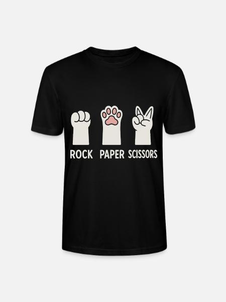 Roche Papier Ciseaux Chats Pattes - T-shirt bio CRAFTER Stanley Stella Unisexe - noir