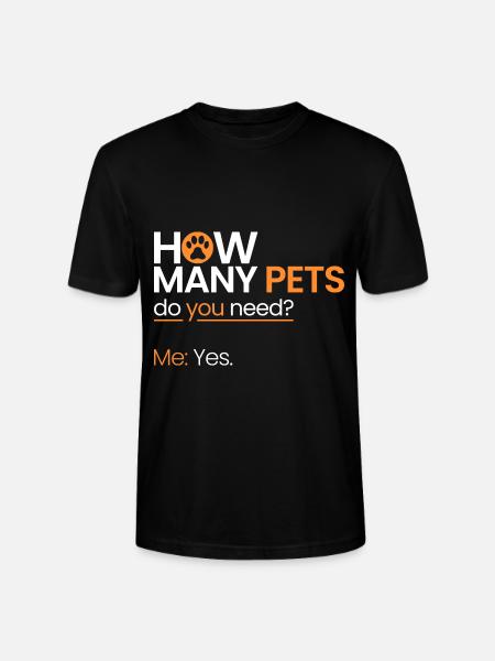 How many pets? - Stanley/Stella CRAFTER Unisex Organic T-Shirt - black