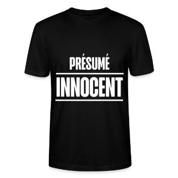 présumé innocent - T-shirt bio CRAFTER Stanley Stella Unisexe - noir - Devant - Alina (178cm) & Michal (187cm)