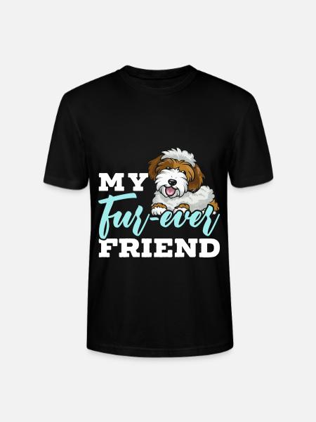 Cute Sheepadoodle Dog - Stanley/Stella CRAFTER Unisex Organic T-Shirt - black