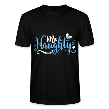 Mr Naughty - Stanley/Stella CRAFTER Unisex Organic T-Shirt - black - Front - Alina (178cm) & Michal (187cm)