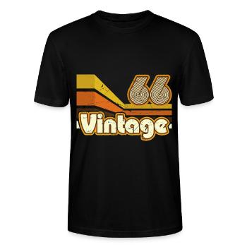 Hergestellt 1966, Geboren 1966 Geburtstag Jahrgang - Stanley/Stella Unisex Bio-T-Shirt CRAFTER - Schwarz - Vorne - Alina (178cm) & Michal (187cm)