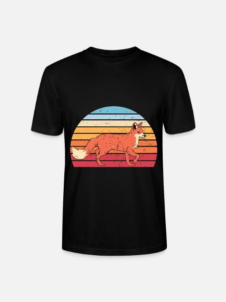 Retro Fuchs - Stanley/Stella Unisex Bio-T-Shirt CRAFTER - Schwarz