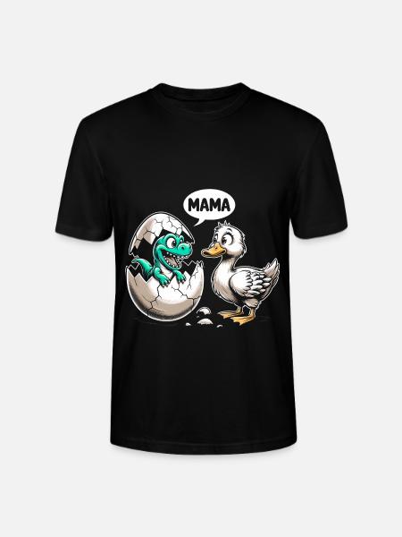 Dino trifft Entlein - Stanley/Stella Unisex Bio-T-Shirt CRAFTER - Schwarz