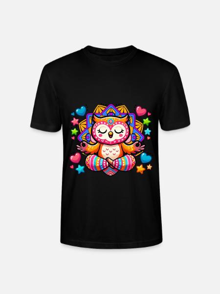 Eule Mandala Yoga - Stanley/Stella Unisex Bio-T-Shirt CRAFTER - Schwarz
