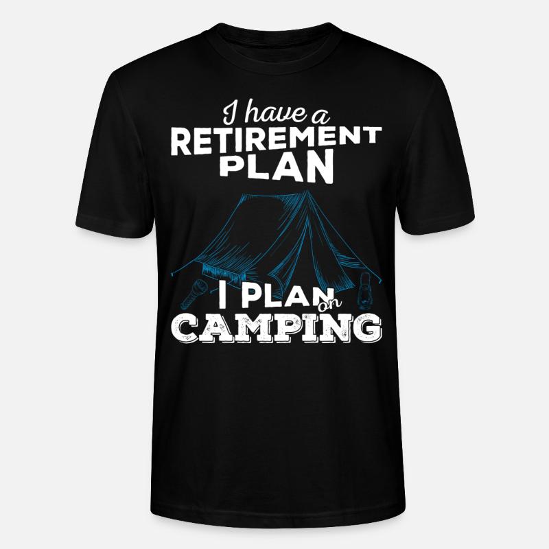 Retirement plan camping (light) - Stanley/Stella CRAFTER Unisex Organic T-Shirt - black