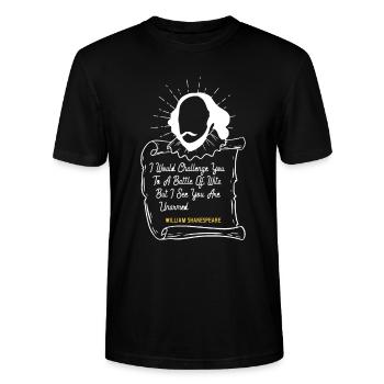 Shakespeare Sarkastisches Zitat Lustig - Stanley/Stella Unisex Bio-T-Shirt CRAFTER - Schwarz - Vorne - Alina (178cm) & Michal (187cm)
