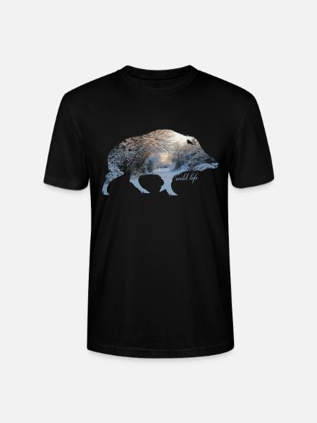 Faune de sanglier - T-shirt bio CRAFTER Stanley Stella Unisexe - noir