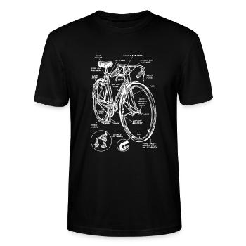 Manuel de vélo vintage - T-shirt bio CRAFTER Stanley Stella Unisexe - noir - Devant - Alina (178cm) & Michal (187cm)