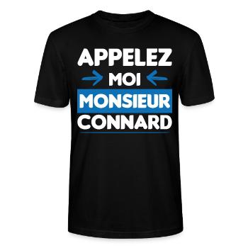 cadeau marrant monsieur connard - T-shirt bio CRAFTER Stanley Stella Unisexe - noir - Devant - Alina (178cm) & Michal (187cm)