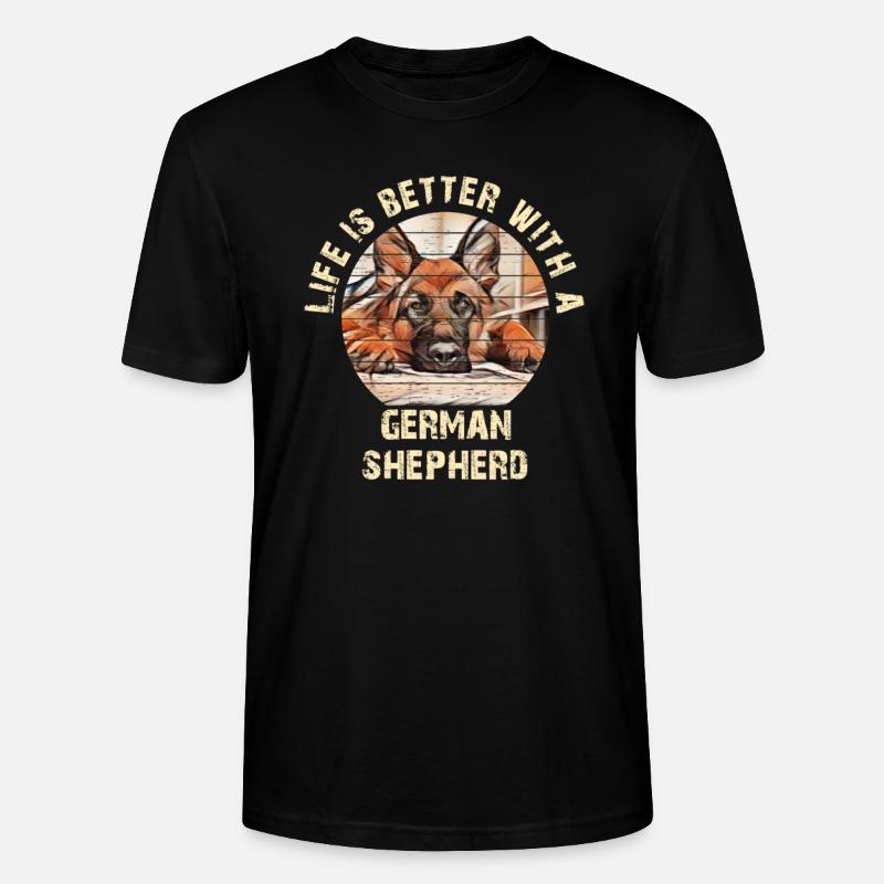 Deutscher Schäferhund - Stanley/Stella Unisex Bio-T-Shirt CRAFTER - Schwarz