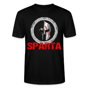 Sparta Krieger Greece Griechenland Malaka Geschenk - Stanley/Stella Unisex Bio-T-Shirt CRAFTER - Schwarz - Vorne - Alina (178cm) & Michal (187cm)