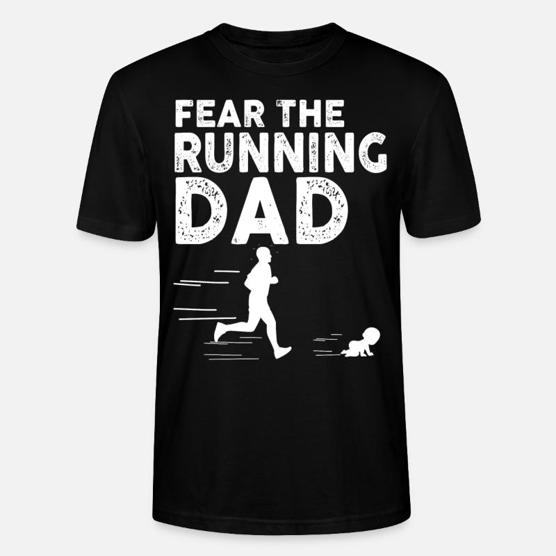 Fear the running Dad. Cadeau papa avec bébé - T-shirt bio CRAFTER Stanley Stella Unisexe - noir