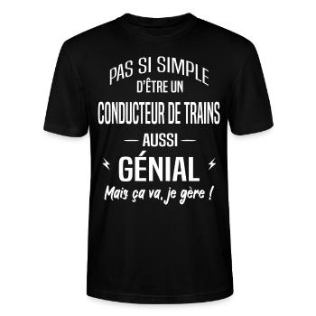 Conducteur de trains - T-shirt bio CRAFTER Stanley Stella Unisexe - noir - Devant - Alina (178cm) & Michal (187cm)