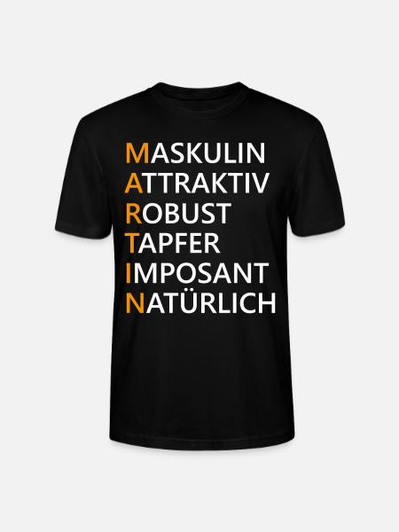 Martin Name Geschenk - Stanley/Stella Unisex Bio-T-Shirt CRAFTER - Schwarz