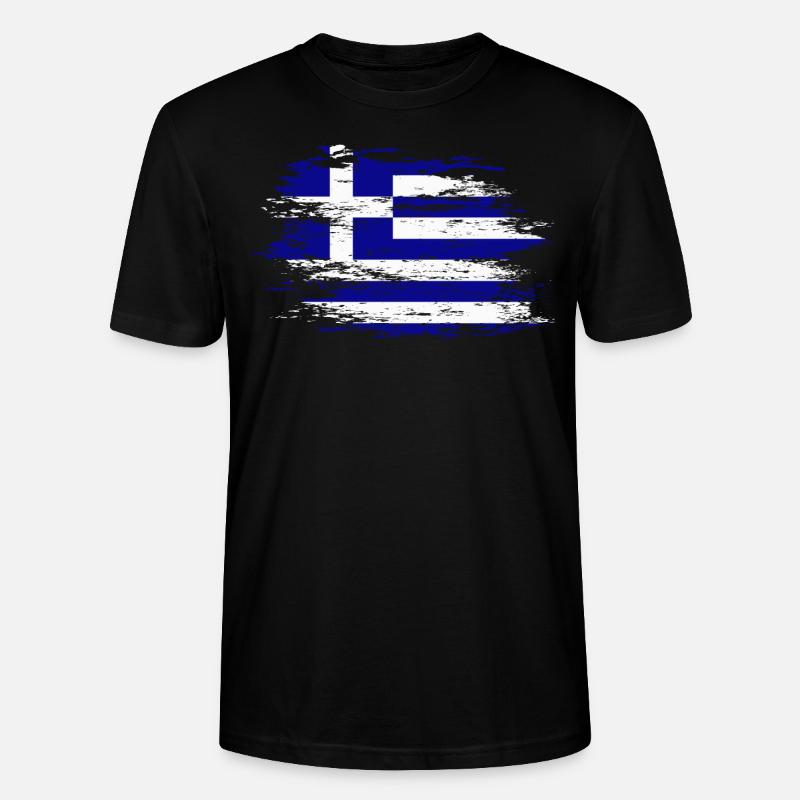 Drapeau de la Grèce utilisé - T-shirt bio CRAFTER Stanley Stella Unisexe - noir