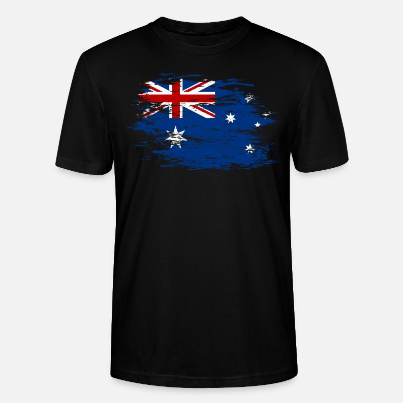 Drapeau de l’Australie utilisé - T-shirt bio CRAFTER Stanley Stella Unisexe - noir