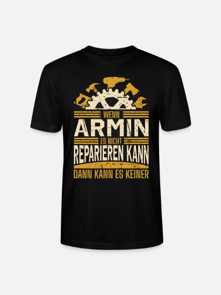 Armin Name Geschenk Geburtstag - Stanley/Stella Unisex Bio-T-Shirt CRAFTER - Schwarz