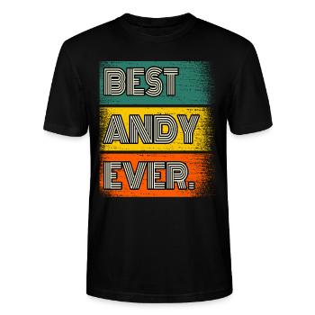 Andy Name Geschenk Spruch Lustig - Stanley/Stella Unisex Bio-T-Shirt CRAFTER - Schwarz - Vorne - Alina (178cm) & Michal (187cm)