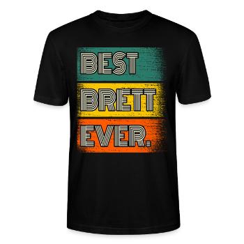 Brett Name Geschenk Spruch Lustig - Stanley/Stella Unisex Bio-T-Shirt CRAFTER - Schwarz - Vorne - Alina (178cm) & Michal (187cm)