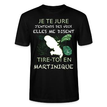 La Martinique Citation Humour Voyage - T-shirt bio CRAFTER Stanley Stella Unisexe - noir - Devant - Alina (178cm) & Michal (187cm)